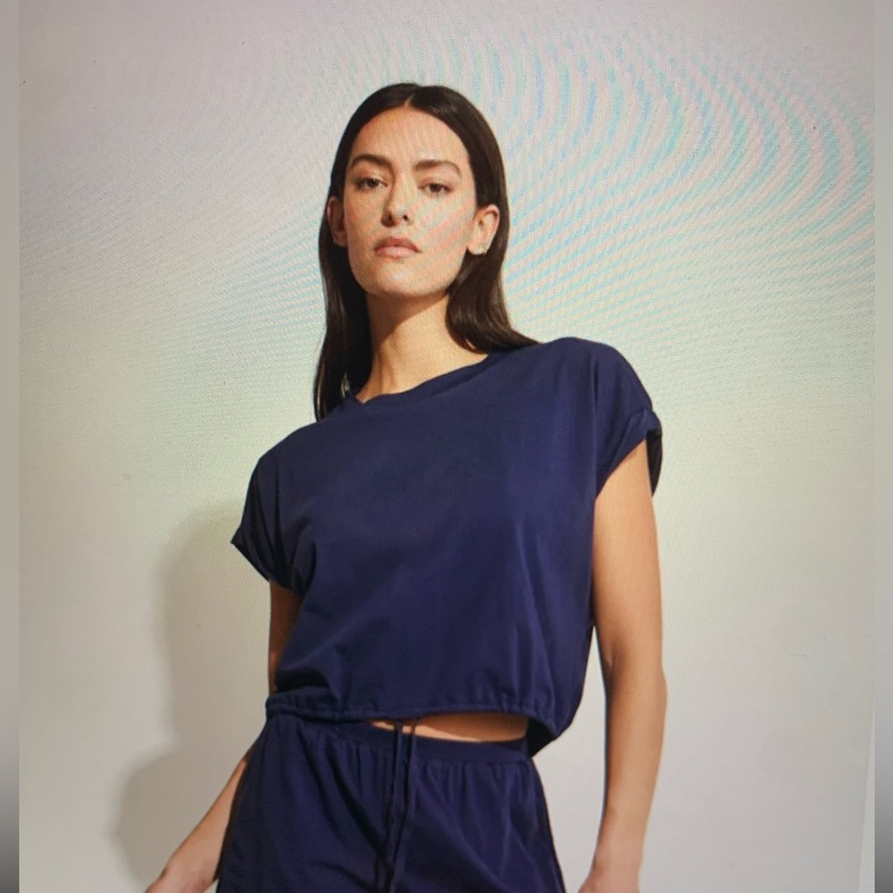 NWT Skin Worldwide 100% Organic Pima Cotton Caylie top color Eclipse Size Small